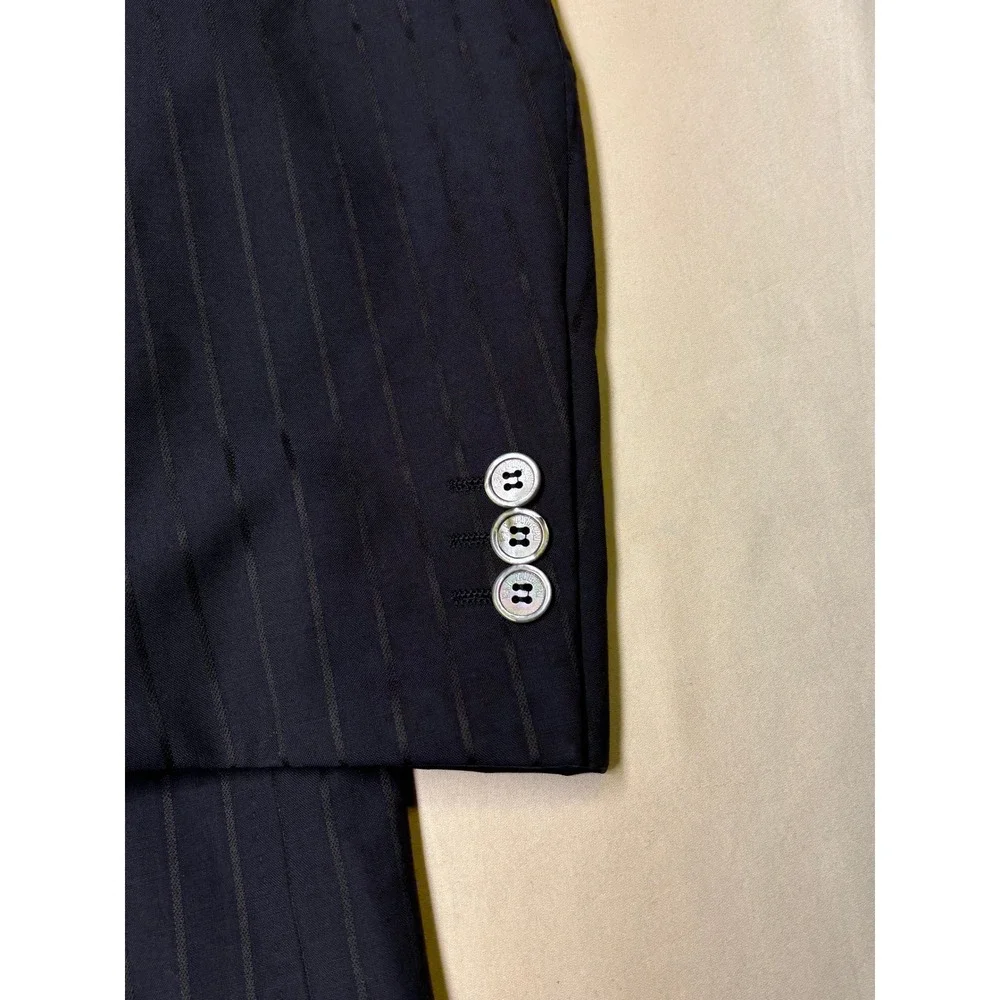 Pal Zileri Cerimonia Mens Navy Pinstripe  100s Wool Blazer‎ Italy 54R Eu 44R US